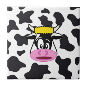 Carreau En Céramique Funny Crazy Cow Bull sur Dairy Cow Imprimer Motif