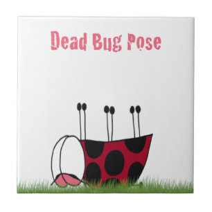 Carreau En Céramique Funny Ladybug Dead Bug Yoga Pose