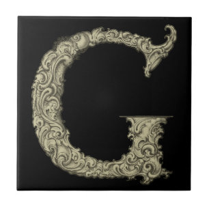 Carreau En Céramique G - L'alphabet de Falck (d'or)