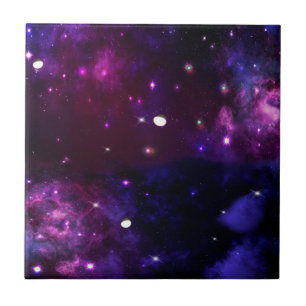 Carreau En Céramique Galaxie pourpre bleue de minuit