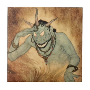 Carreau En Céramique Génie des nuits arabes par Edmund Dulac