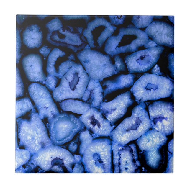 Carreau En Céramique Géodes Agate Quartz Bleu (Devant)