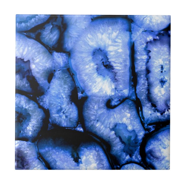 Carreau En Céramique Géodes Agate Quartz Bleu (Devant)