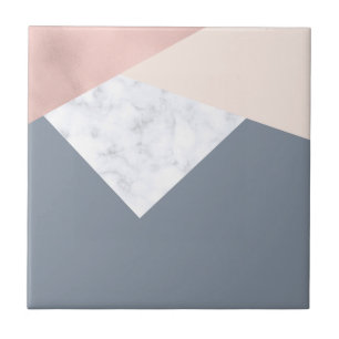 Carreau En Céramique géométrique beige gris d'or rose élégant de ma