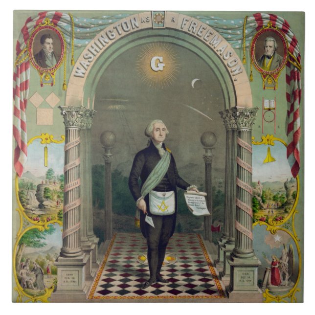 Carreau En Céramique George Washington, le maçon (Devant)