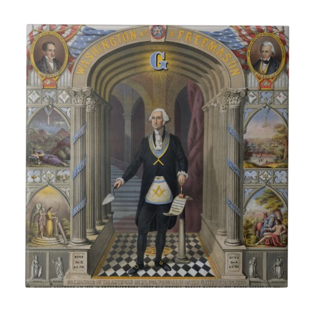 Carreau En Céramique George Washington, le maçon II (Devant)