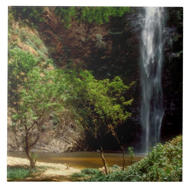 Carreau En Céramique Ghana : Wli Falls, alias Chutes d'Agumatsa (Volta) (Devant)