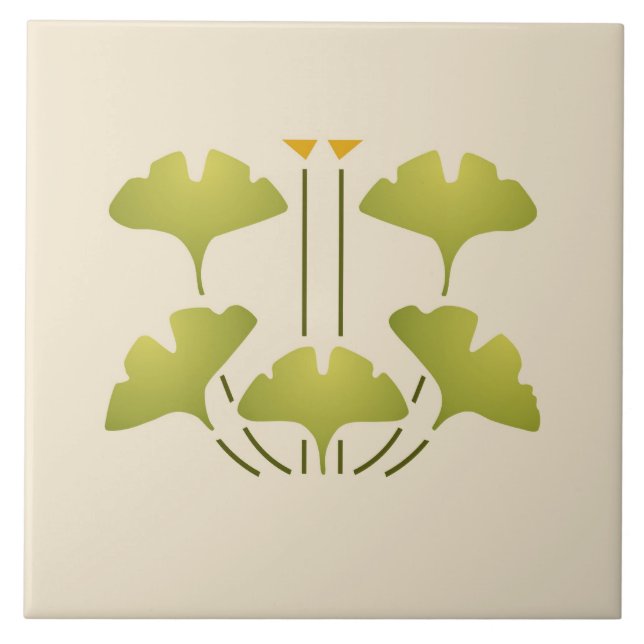 Carreau En Céramique "Ginkgo " adoptif de Hélène (Devant)