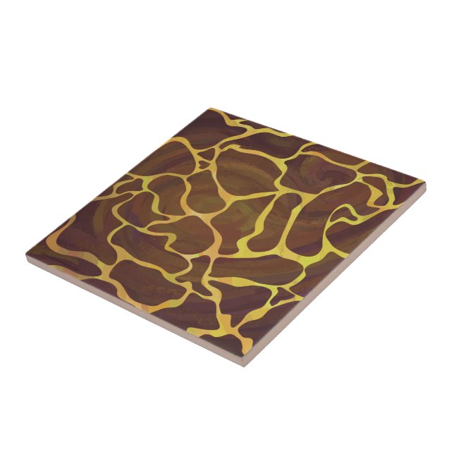 Carreau En Céramique Giraffe Brown et jaune (Côté)