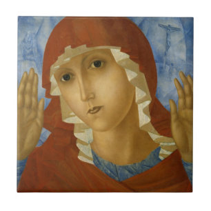 CARREAU EN CÉRAMIQUE GLOIRE À VIERGE MARIE BÉNI