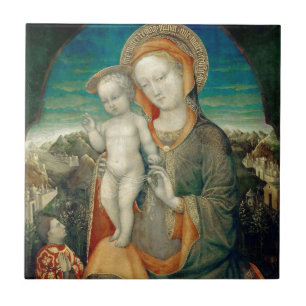 CARREAU EN CÉRAMIQUE GLORY TO JESUS AND MARY