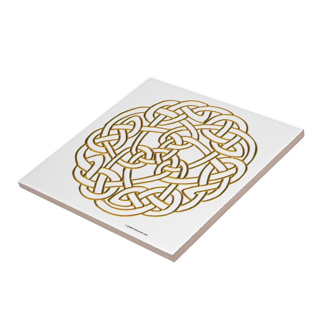 Carreau En Céramique Golden Celtic Knot (Côté)