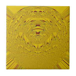 Carreau En Céramique Golden Lion Head Art
