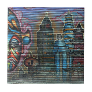 Carreau En Céramique Graffiti taiwanais, Taïpeh, Taïwan