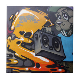Carreau En Céramique Graffiti taiwanais, Taïpeh, Taïwan