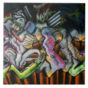 Carreau En Céramique Graffiti taiwanais, Taïpeh, Taïwan