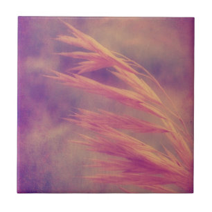 Carreau En Céramique Graine d'herbe violet Art numérique de brume