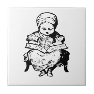 Carreau En Céramique Grand-mère vous a lu une histoire dessin illustran