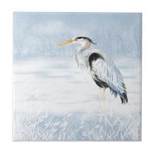 Carreau En Céramique Grand oiseau bleu de région sauvage de Herion