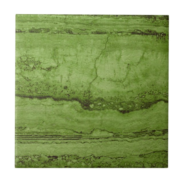 Carreau En Céramique Granite abstrait vert | motif en marbre de pierre (Devant)