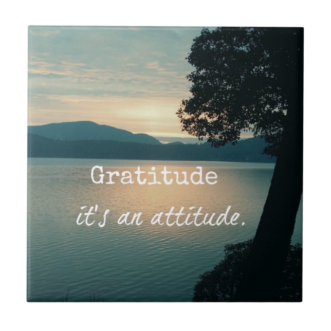 Carreau En Céramique Gratitude : C'est une citation d'attitude (Devant)