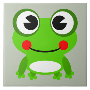 Carreau En Céramique Grenouille mignonne de bande dessinée