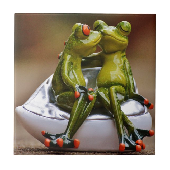 Carreau En Céramique Grenouilles joyeuses (Devant)