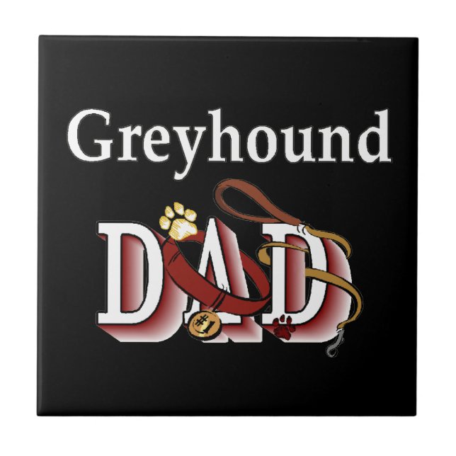 Carreau En Céramique Greyhound Chien Papa (Devant)