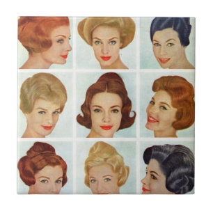 Carreau En Céramique grille de coiffures des années 1960