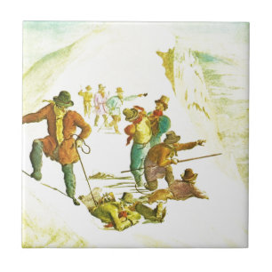Carreau En Céramique Grimpeurs de montagne vintages