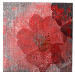 Carreau En Céramique Gris rouge noir Grunge Digital Graphic Art Design