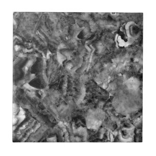 Carreau En Céramique Gris Smoky Quartz, noir blanc gris motif