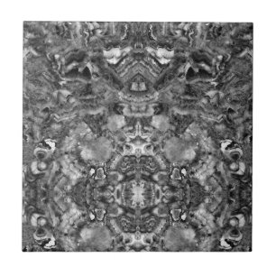 Carreau En Céramique Gris Smoky Quartz, noir blanc gris motif