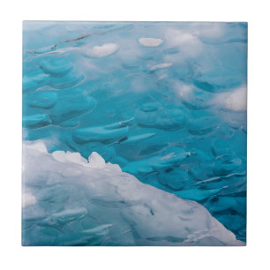 Carreau En Céramique Gros plan sur de la glace bleue