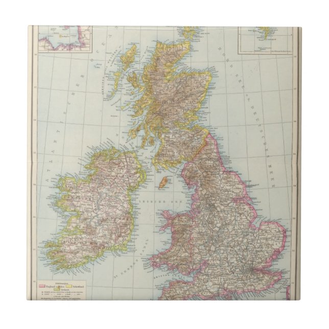 Carreau En Céramique Grossbritannien, Irland - carte du R-U, Irlande (Devant)