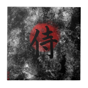 Carreau En Céramique Grunge samouraï 2 de kanji