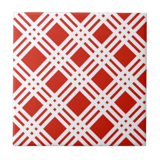 Carreau En Céramique Guingan rouge et blanc
