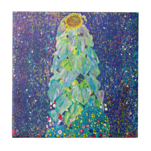Carreau En Céramique Gustav Klimt - Le Tournesol Peinture d'art fin