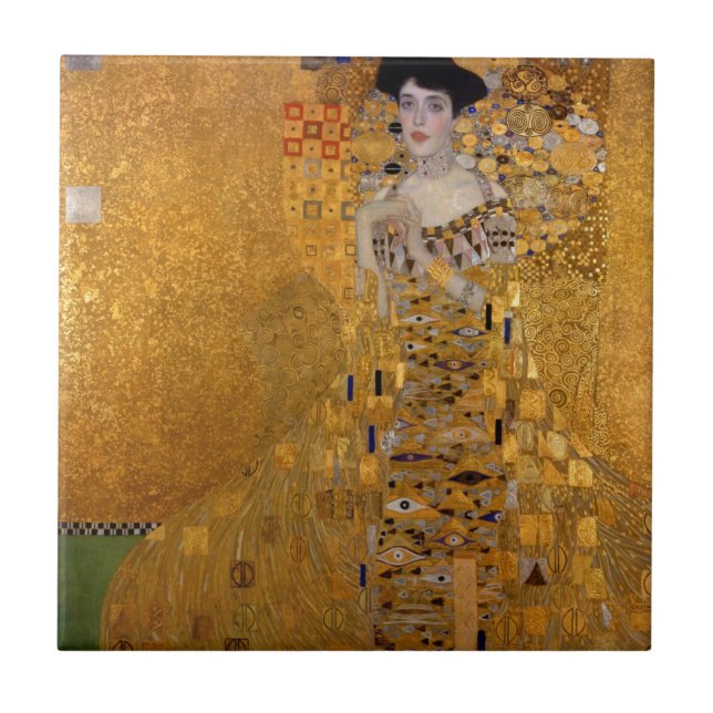 Carreau En Céramique Gustav Klimt // Portrait d'Adele Bloch-Bauer. (Devant)