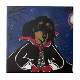 Carreau En Céramique Halloween Dachshund