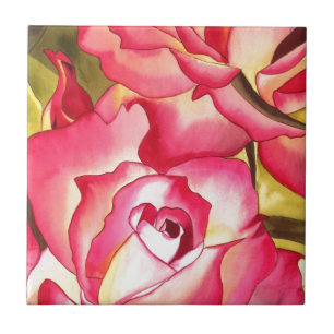 Carreau En Céramique Hannah Gordon rose Rose Watercolor art