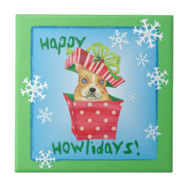 Carreau En Céramique Happy Howliday French Bulldog
