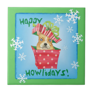 Carreau En Céramique Happy Howliday French Bulldog