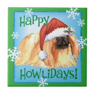 Carreau En Céramique Happy Howlidays Pekingese