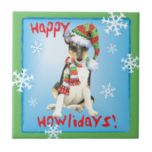 Carreau En Céramique Happy Howlidays Smooth Collie