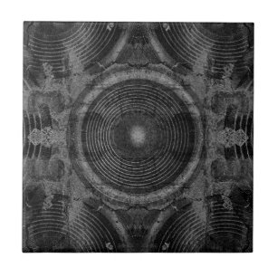 Carreau En Céramique Haut-parleurs de musique noir et blanc