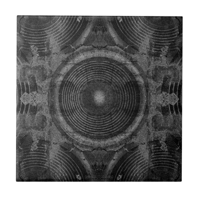 Carreau En Céramique Haut-parleurs de musique noir et blanc (Devant)