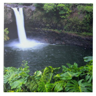 Carreau En Céramique Hawaï, Big Island, Hilo, Rainbow Falls, Lush