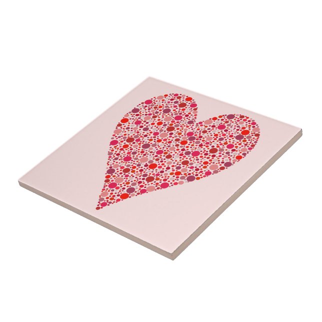 Carreau En Céramique Heart Shape Crimson Polka (Côté)