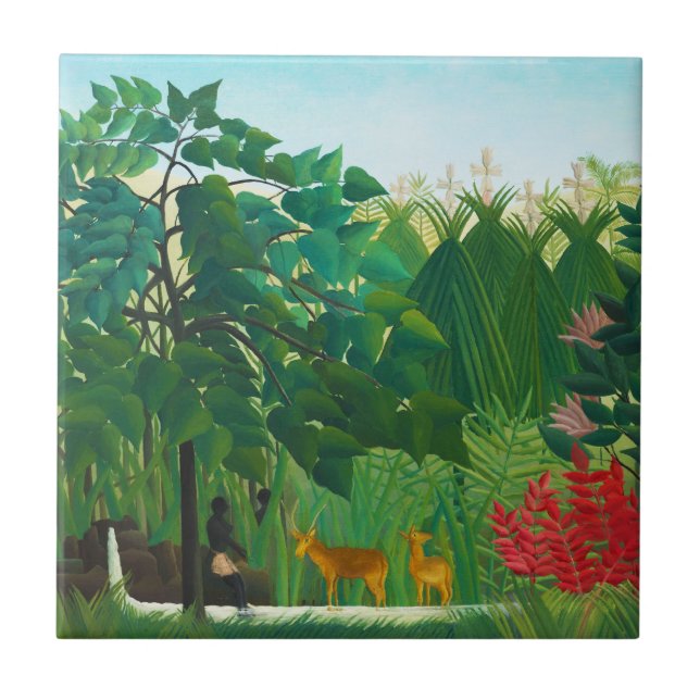Carreau En Céramique Henri Rousseau Le Tuile De La Cascade (Devant)